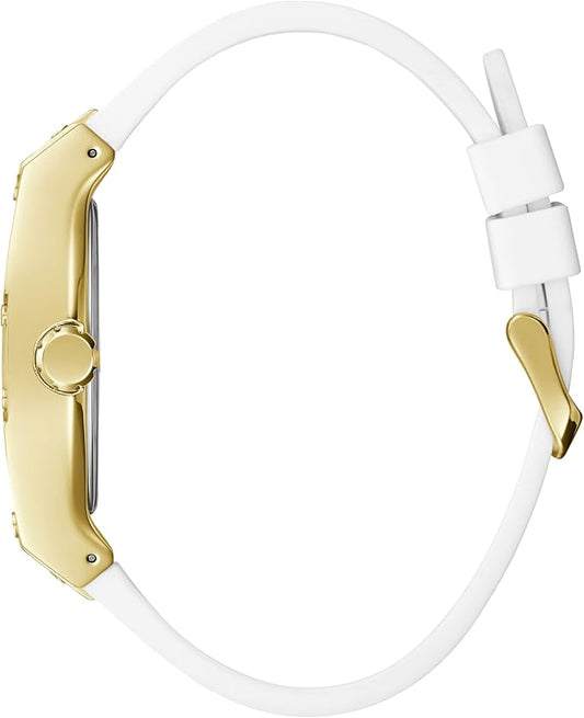 Reloj Guees Tonneau Diamond Blanco Dorado