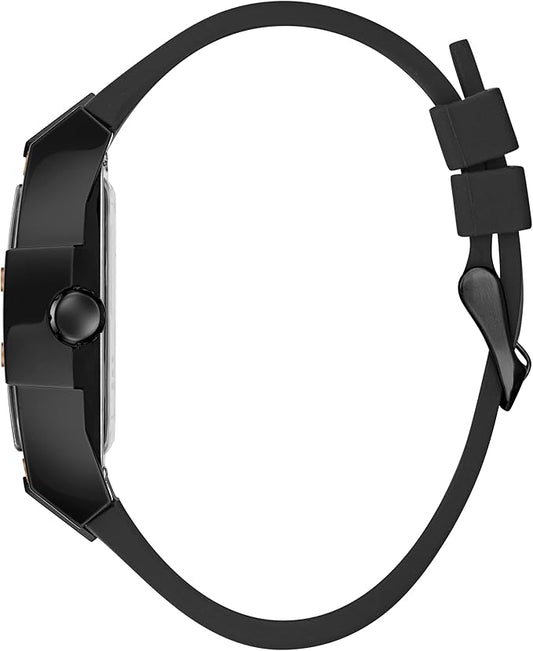 Reloj Guees Tonneau Diamond Negro Dorado